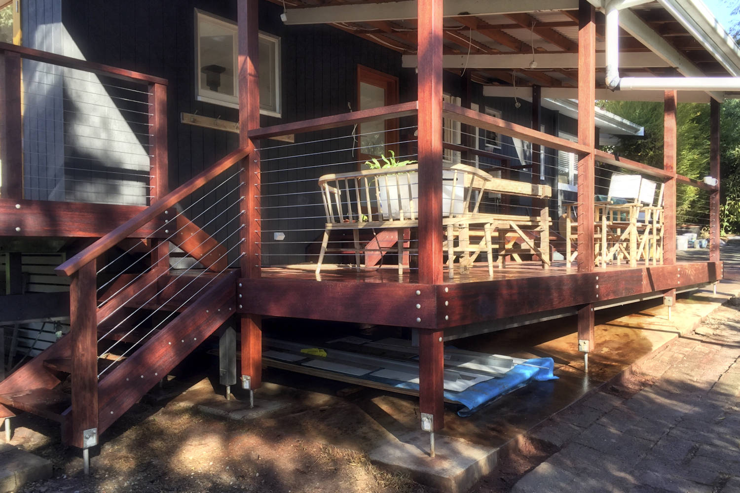 Carport to verandah conversion stairs
